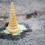 a dropped ice cream cone