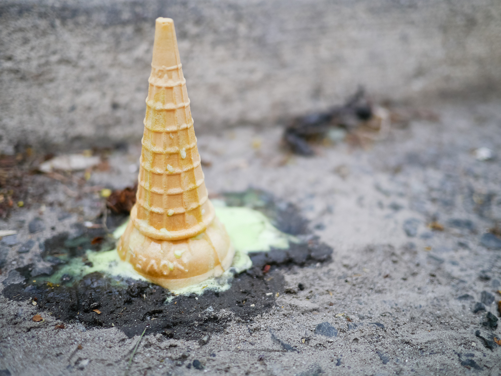 a dropped ice cream cone