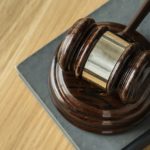 a gavel on a desk