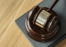 a gavel on a desk