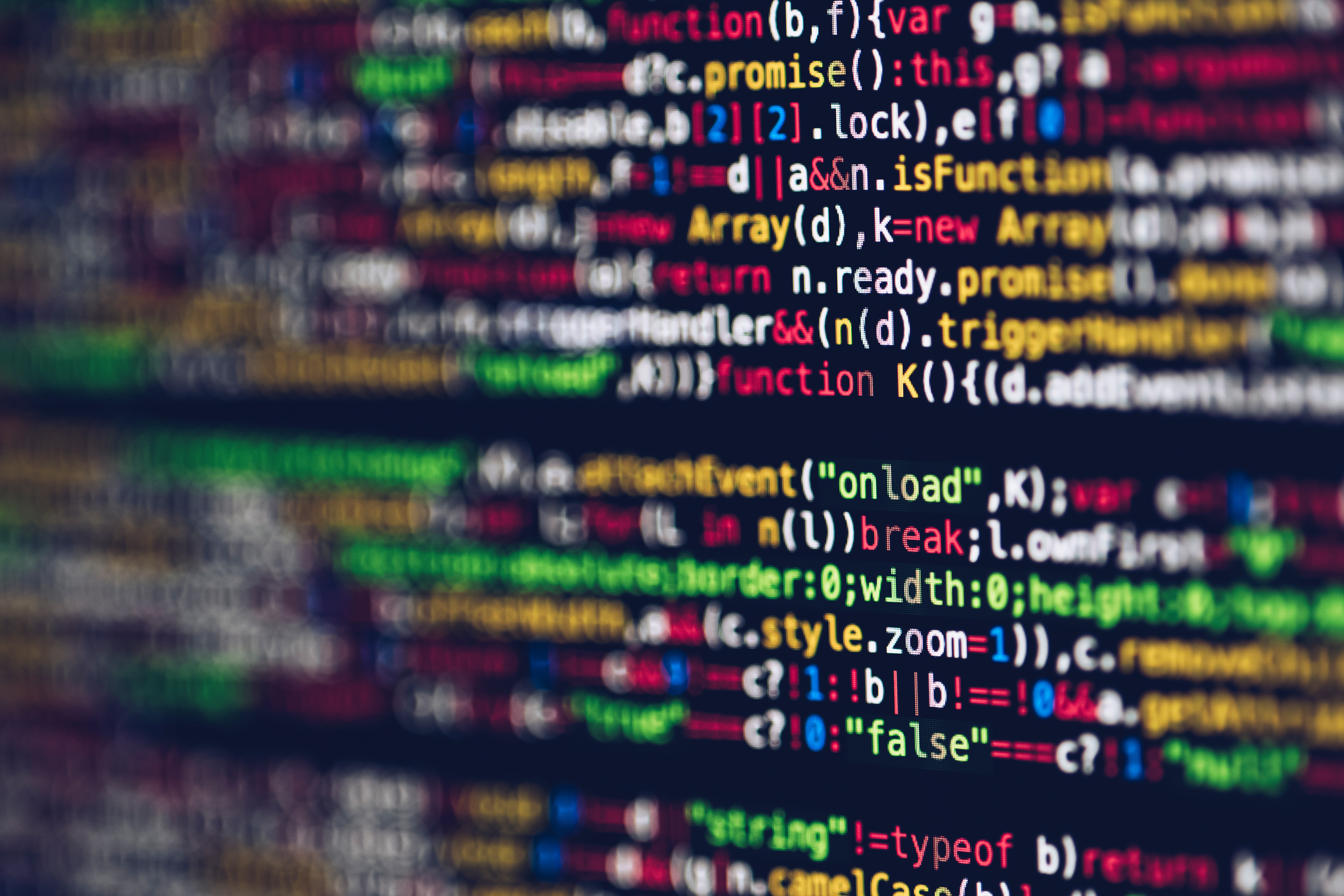 Colourful coding on a monitor