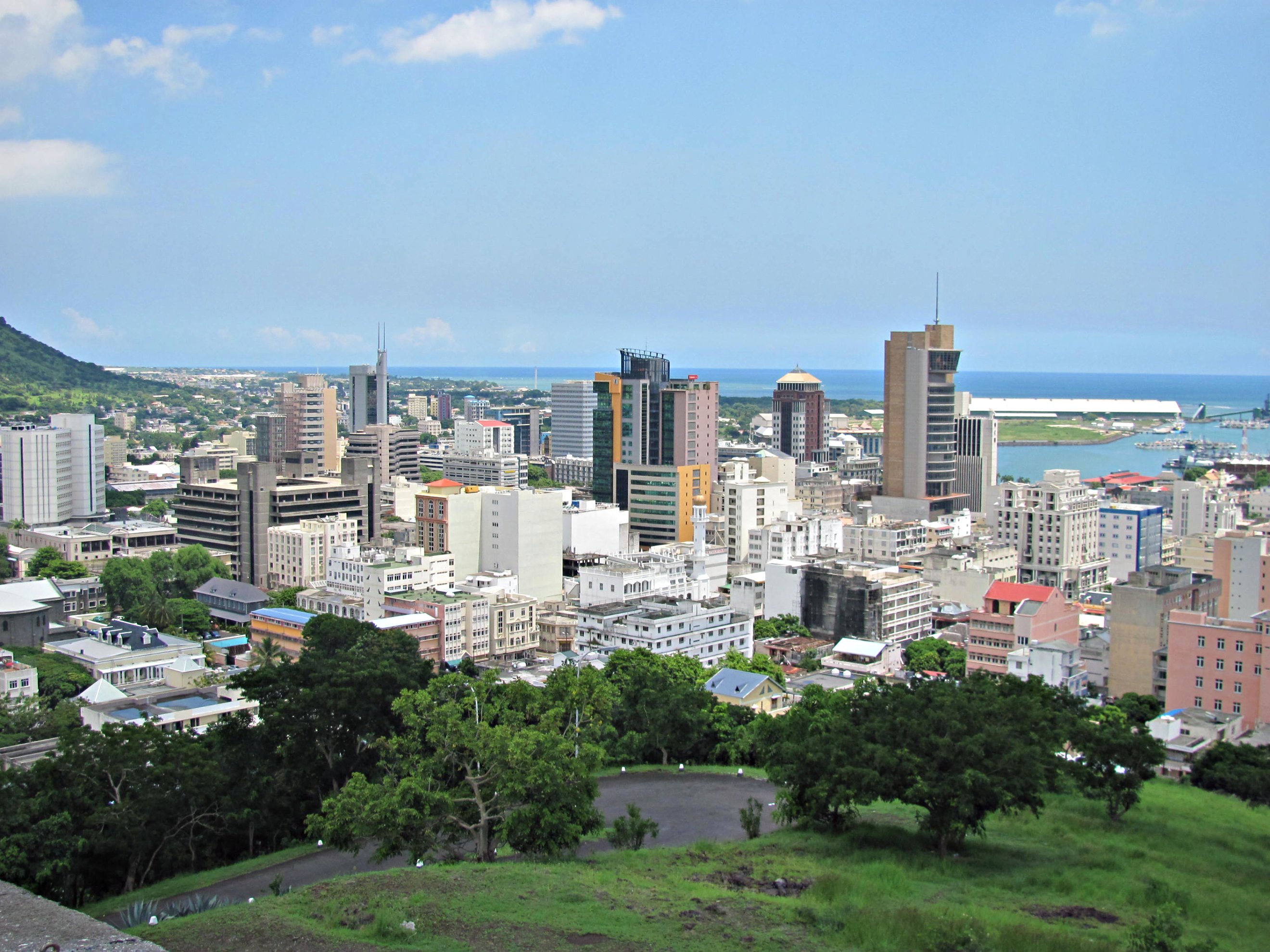 A skyline image of Port-Louis, the capital of Mauritius
