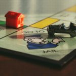 Close up of the "go to jail" corner on the monopoly board