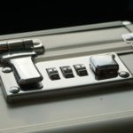Combination lock on briefcase