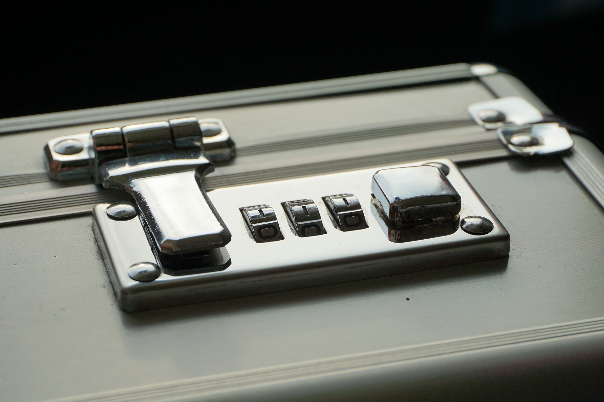 Combination lock on briefcase