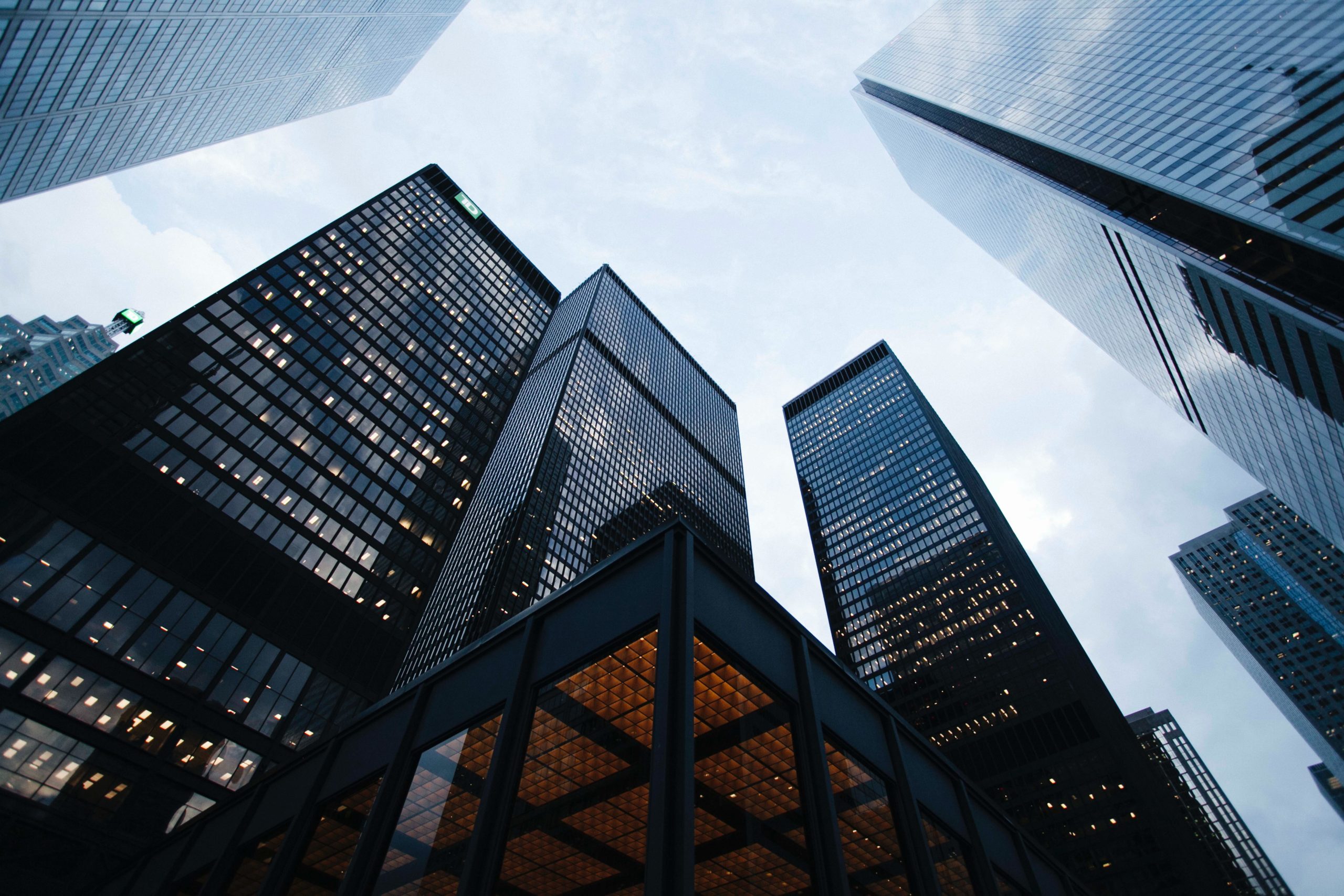 Low angle of high rise buildings