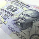 Close up of an Indian Rupee banknote
