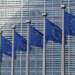 A row of EU flags