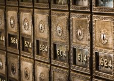 Rows of bank deposit boxes
